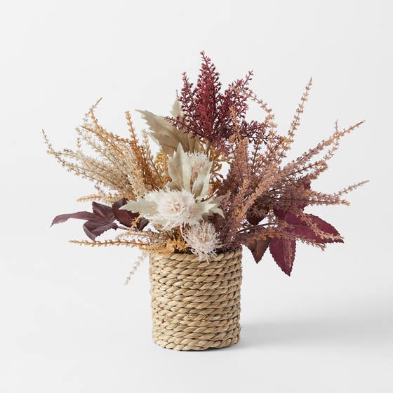GREENERY_Dried Arrangement Rope Pot / Autumn Mix