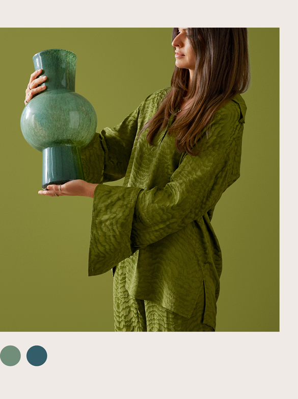 Marlo Green Glass Vase Large